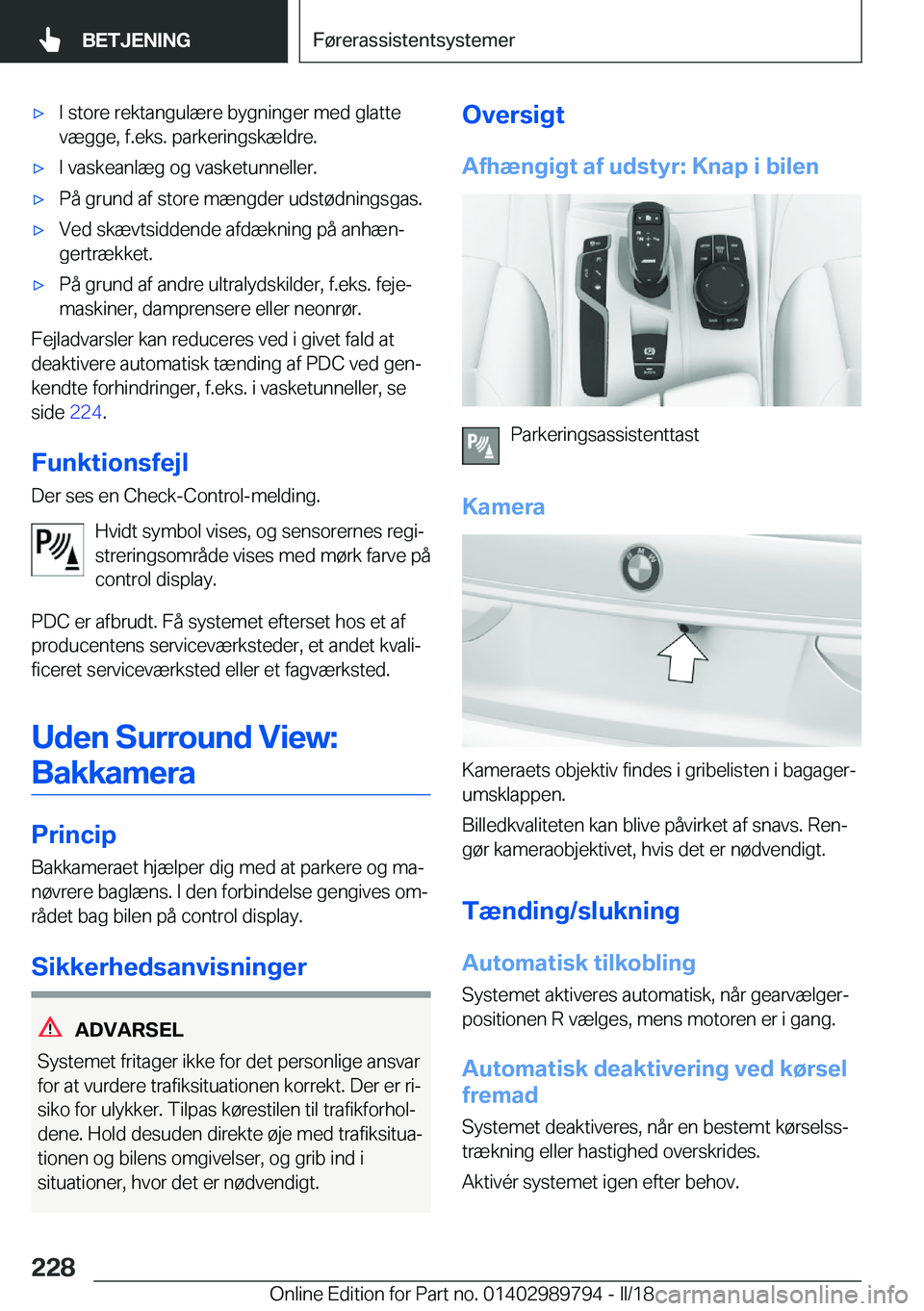 BMW M5 2018  InstruktionsbØger (in Danish) 'x�I� �s�t�o�r�e� �r�e�k�t�a�n�g�u�l�æ�r�e� �b�y�g�n�i�n�g�e�r� �m�e�d� �g�l�a�t�t�e
�v�æ�g�g�e�,� �f�.�e�k�s�.� �p�a�r�k�e�r�i�n�g�s�k�æ�l�d�r�e�.'x�I� �v�a�s�k�e�a�n�l�æ�g� �o�g� �v�a�s�