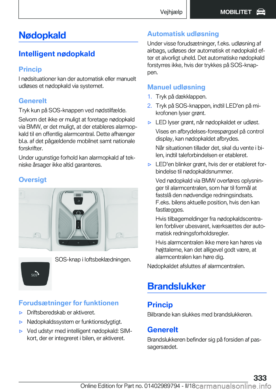 BMW M5 2018  InstruktionsbØger (in Danish) �N�