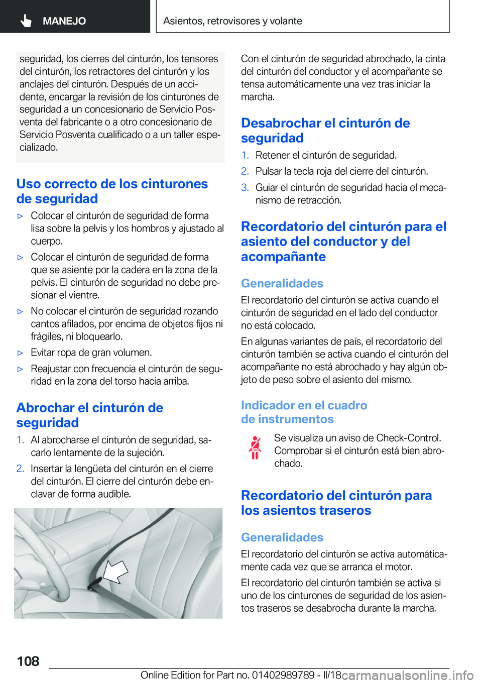 BMW M5 2018  Manuales de Empleo (in Spanish) �s�e�g�u�r�i�d�a�d�,� �l�o�s� �c�i�e�r�r�e�s� �d�e�l� �c�i�n�t�u�r�