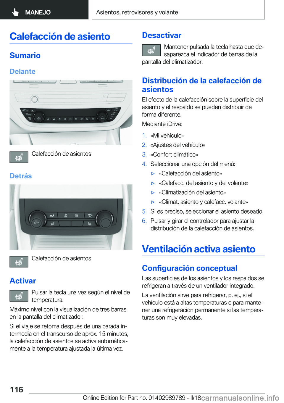 BMW M5 2018  Manuales de Empleo (in Spanish) �C�a�l�e�f�a�c�c�i�