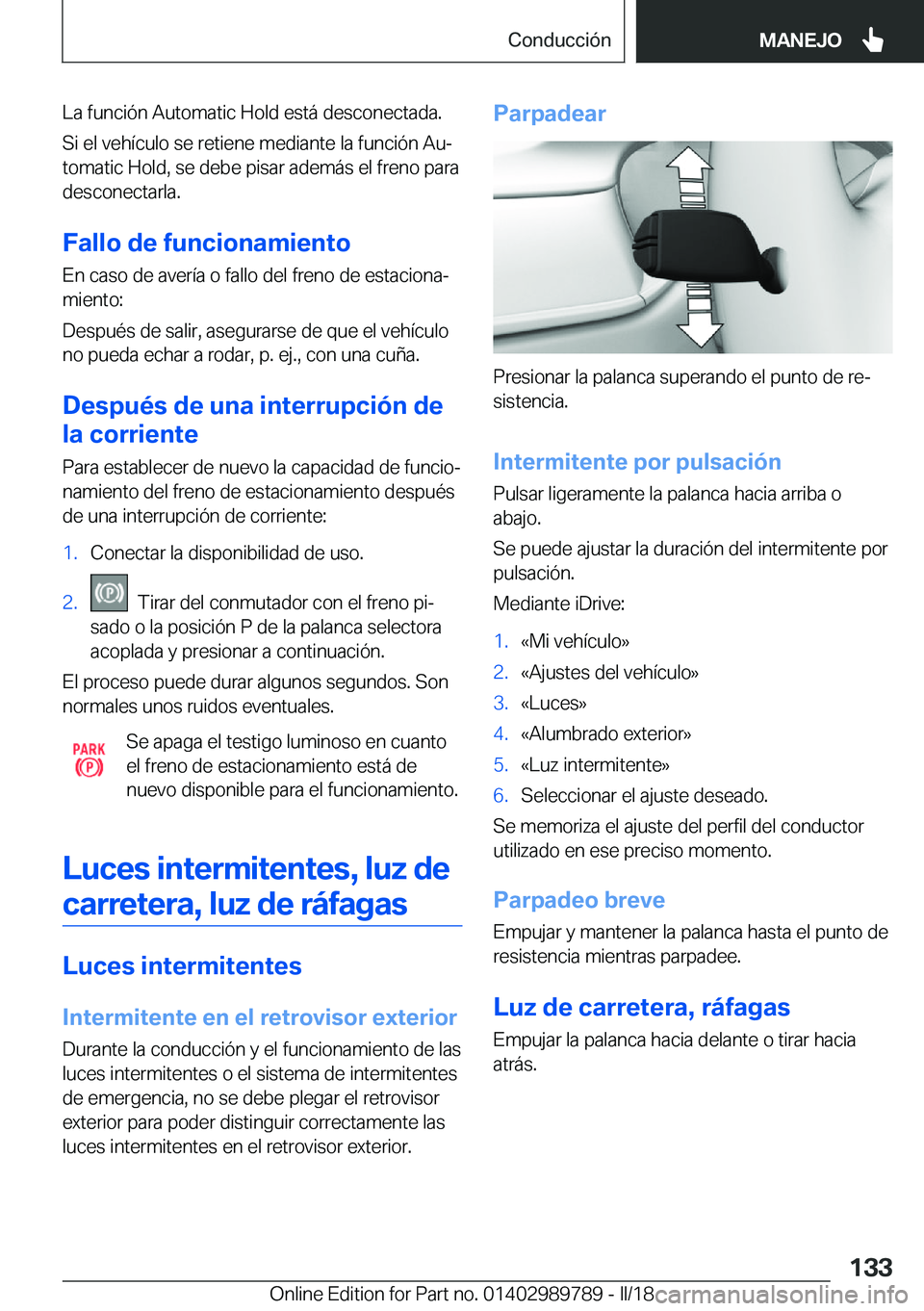 BMW M5 2018  Manuales de Empleo (in Spanish) �L�a� �f�u�n�c�i�