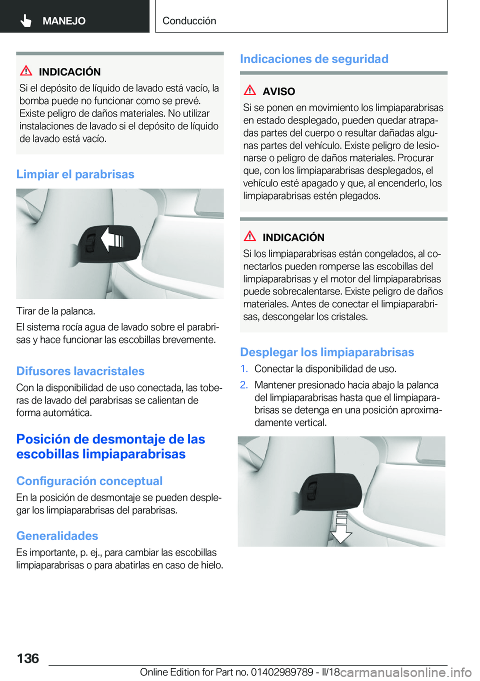 BMW M5 2018  Manuales de Empleo (in Spanish) �I�N�D�I�C�A�C�I�