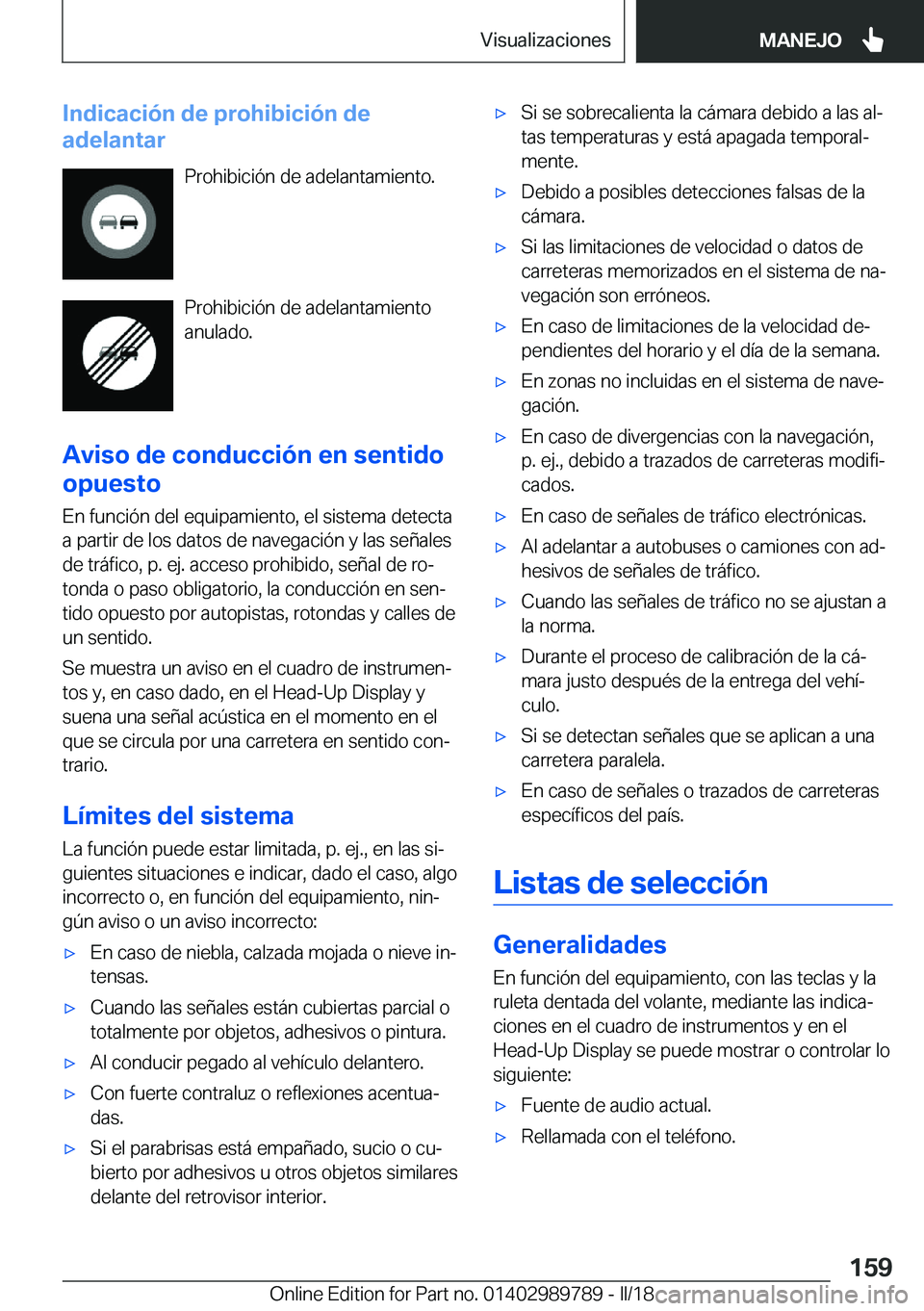 BMW M5 2018  Manuales de Empleo (in Spanish) �I�n�d�i�c�a�c�i�