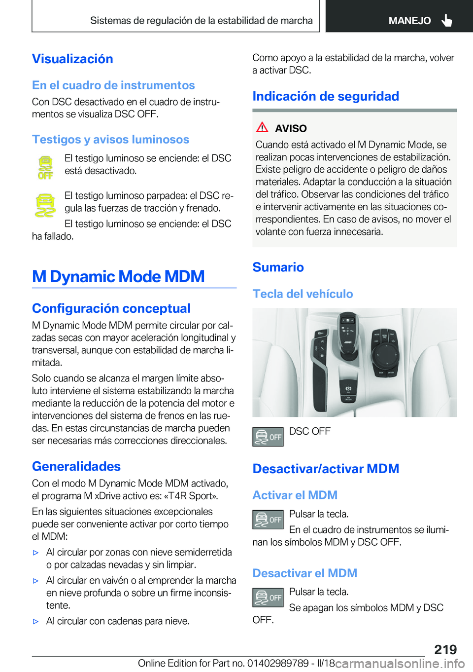 BMW M5 2018  Manuales de Empleo (in Spanish) �V�i�s�u�a�l�i�z�a�c�i�