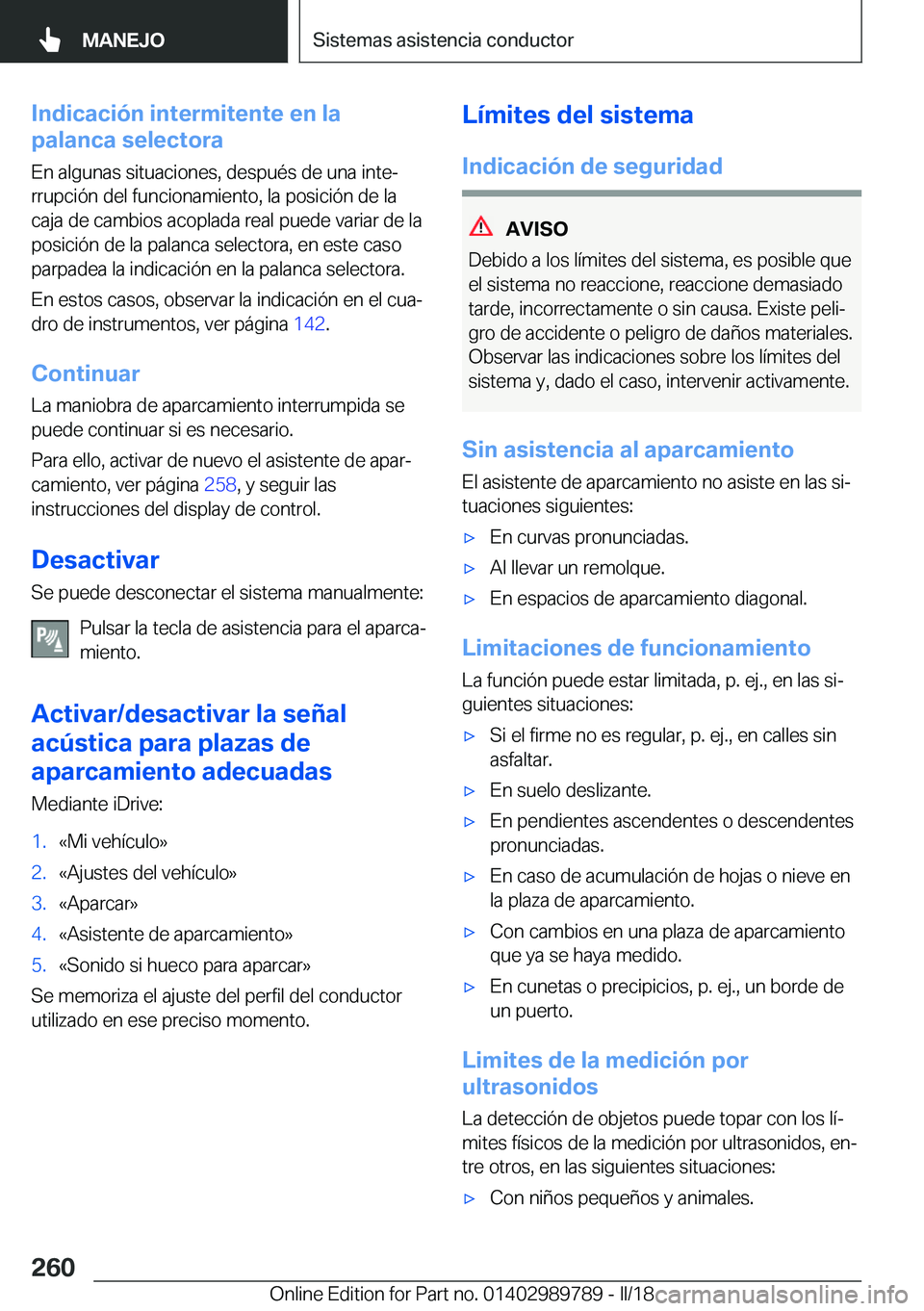 BMW M5 2018  Manuales de Empleo (in Spanish) �I�n�d�i�c�a�c�i�
