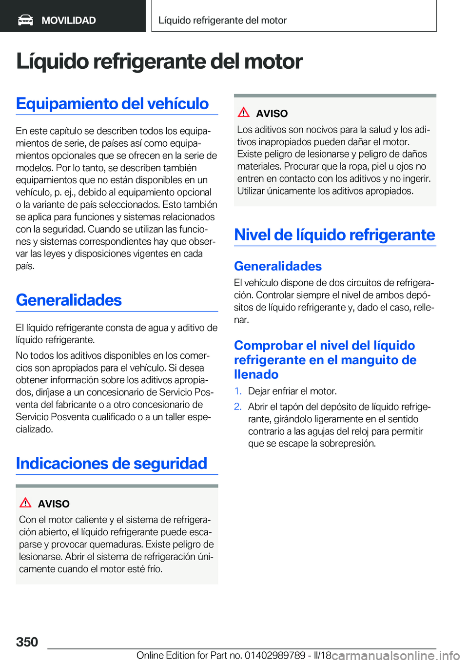 BMW M5 2018  Manuales de Empleo (in Spanish) �L�