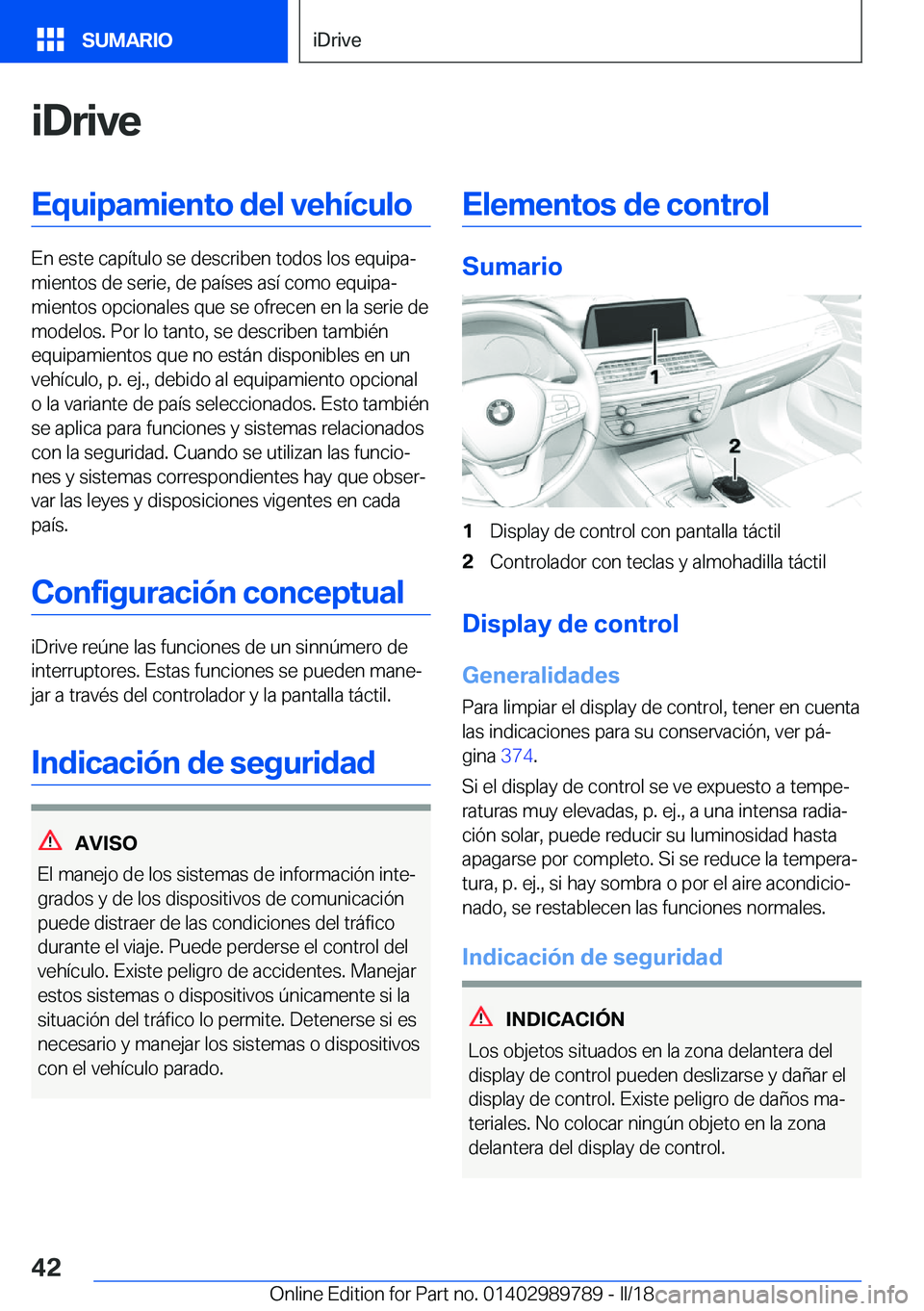 BMW M5 2018  Manuales de Empleo (in Spanish) �i�D�r�i�v�e�E�q�u�i�p�a�m�i�e�n�t�o��d�e�l��v�e�h�