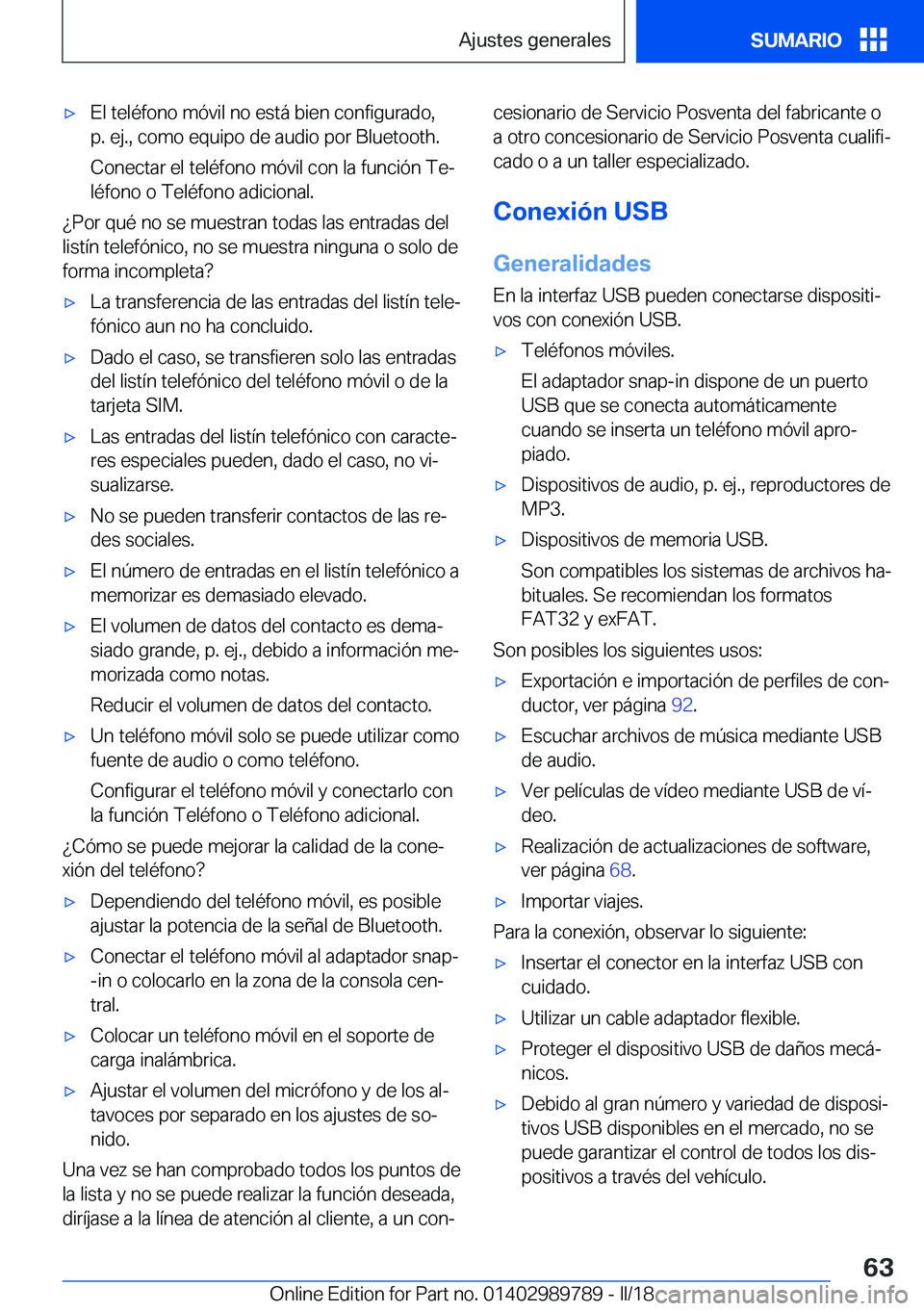 BMW M5 2018  Manuales de Empleo (in Spanish) 'x�E�l� �t�e�l�é�f�o�n�o� �m�