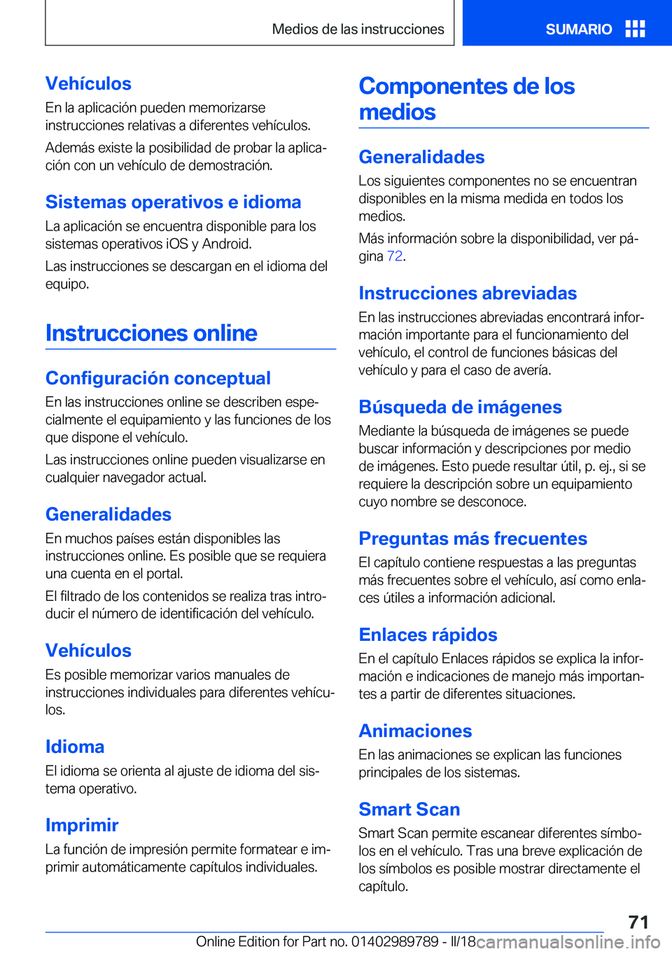 BMW M5 2018  Manuales de Empleo (in Spanish) �V�e�h�