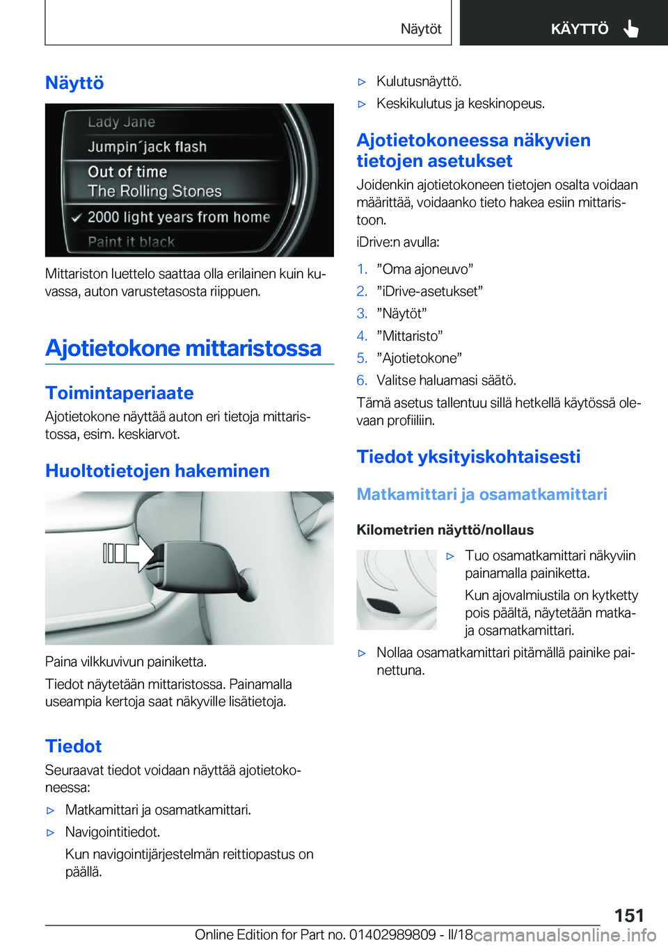 BMW M5 2018  Omistajan Käsikirja (in Finnish) �N�