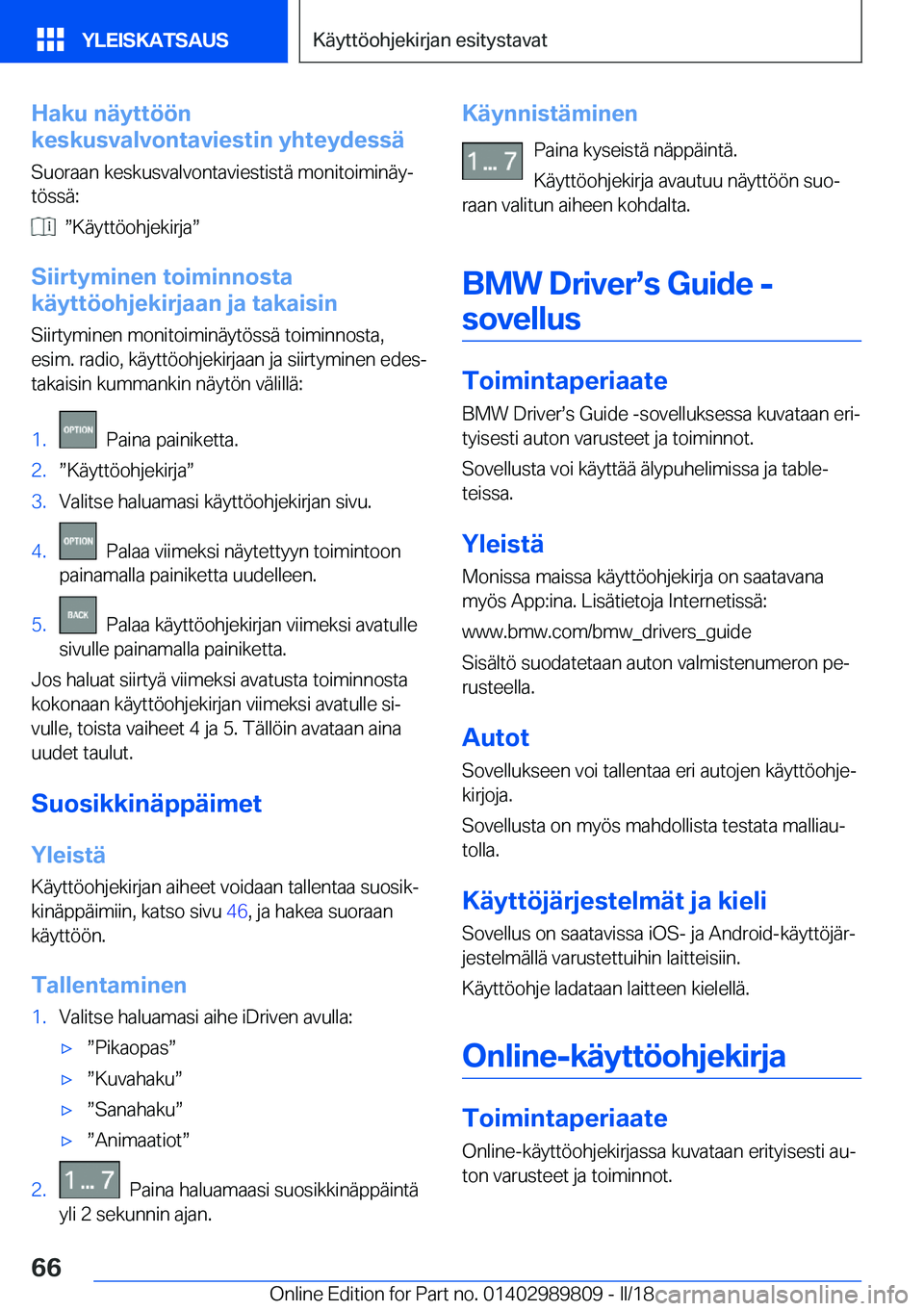 BMW M5 2018  Omistajan Käsikirja (in Finnish) �H�a�k�u��n�