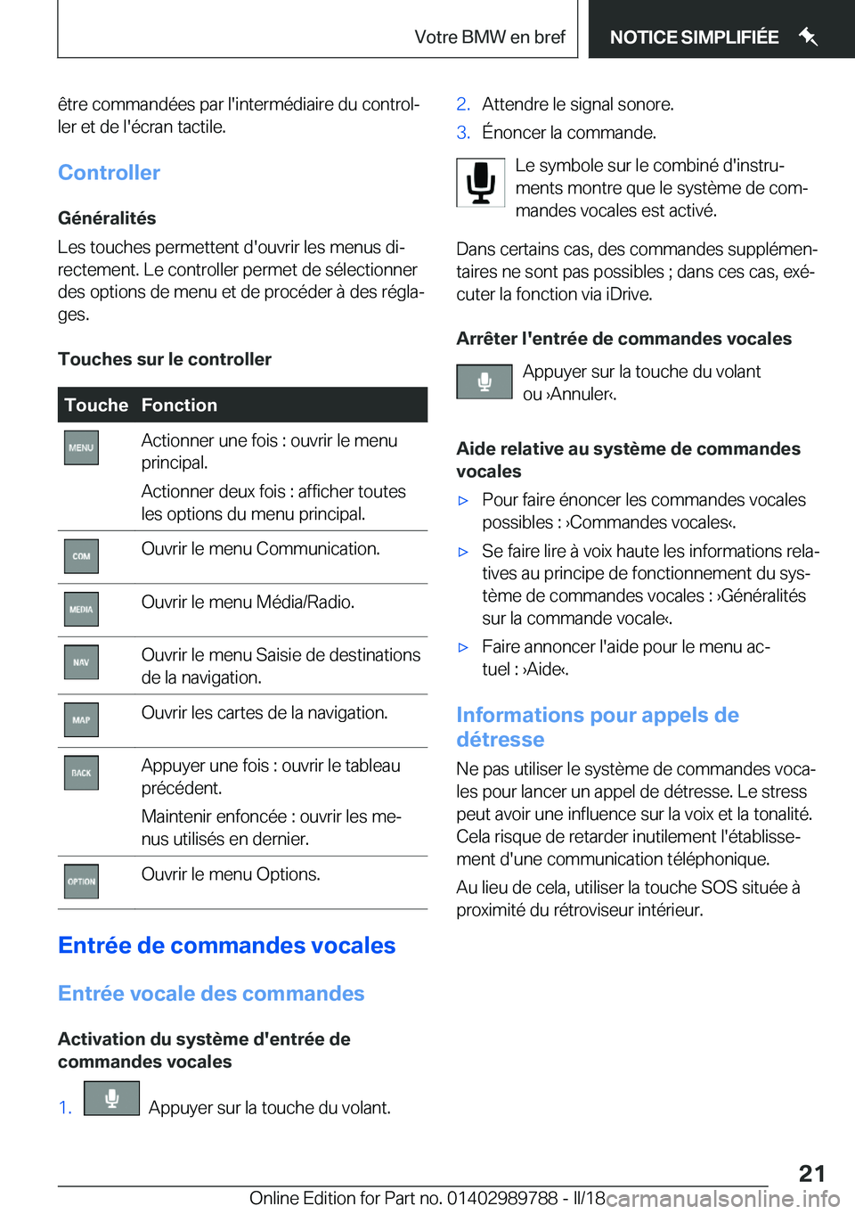 BMW M5 2018  Notices Demploi (in French) �ê�t�r�e� �c�o�m�m�a�n�d�é�e�s� �p�a�r� �l�'�i�n�t�e�r�m�é�d�i�a�i�r�e� �d�u� �c�o�n�t�r�o�lj�l�e�r� �e�t� �d�e� �l�'�é�c�r�a�n� �t�a�c�t�i�l�e�.
�C�o�n�t�r�o�l�l�e�r �G�é�n�é�r�a�l�i�t