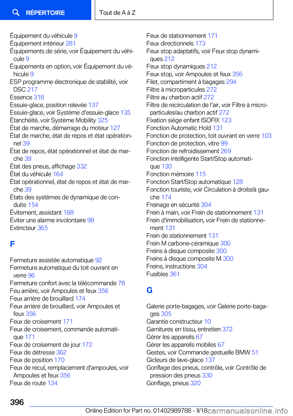 BMW M5 2018  Notices Demploi (in French) �