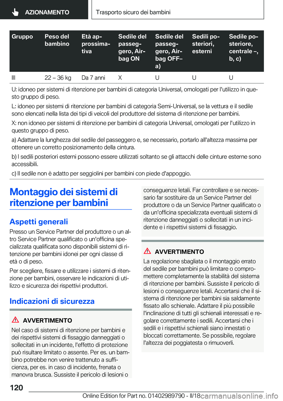 BMW M5 2018  Libretti Di Uso E manutenzione (in Italian) �G�r�u�p�p�o�P�e�s�o��d�e�l
�b�a�m�b�i�n�o�E�t�