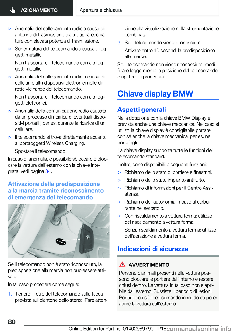 BMW M5 2018  Libretti Di Uso E manutenzione (in Italian) 'x�A�n�o�m�a�l�i�a� �d�e�l� �c�o�l�l�e�g�a�m�e�n�t�o� �r�a�d�i�o� �a� �c�a�u�s�a� �d�i
�a�n�t�e�n�n�e� �d�i� �t�r�a�s�m�i�s�s�i�o�n�e� �o� �a�l�t�r�e� �a�p�p�a�r�e�c�c�h�i�aª
�t�u�r�e� �c�o�n� �