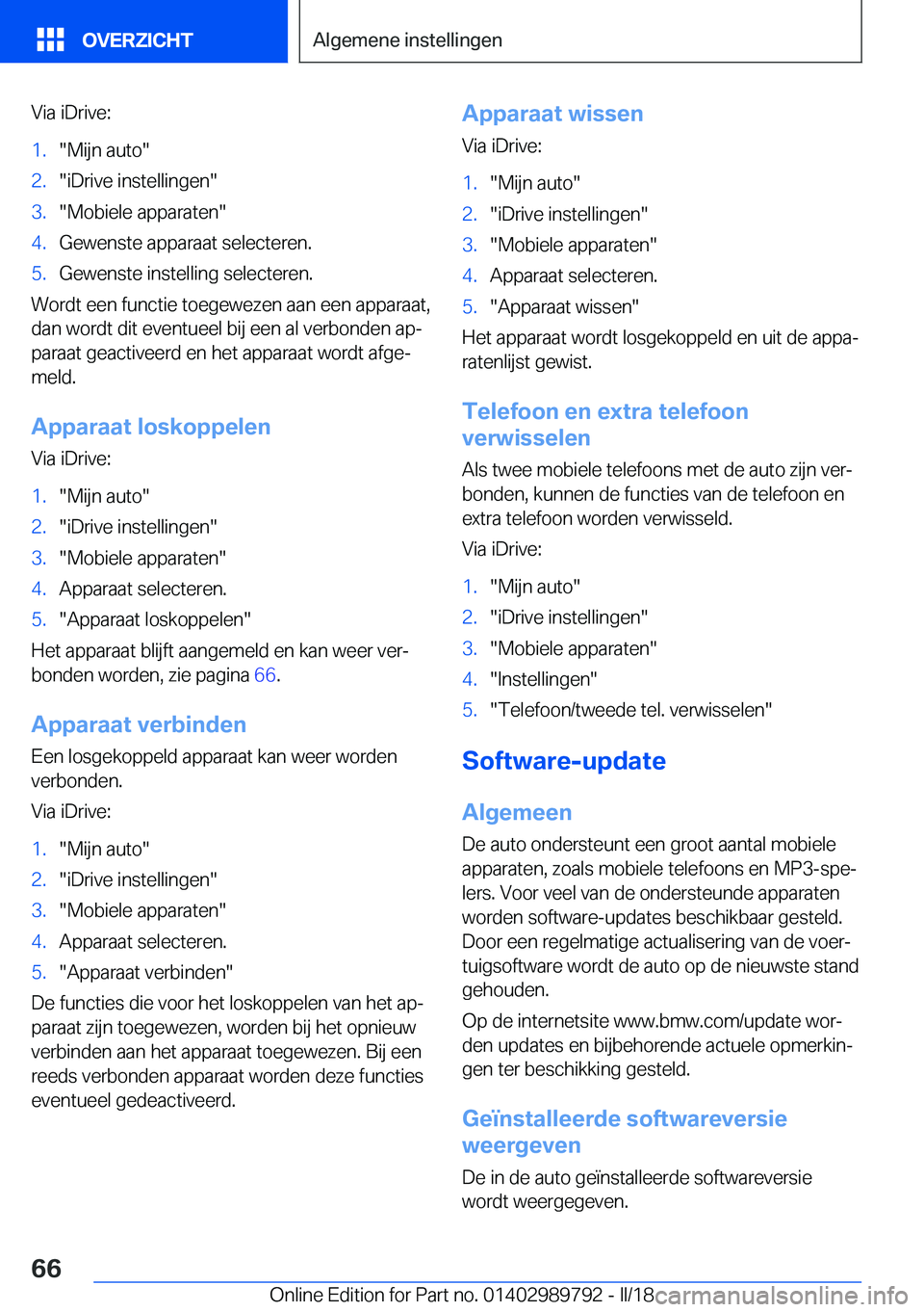 BMW M5 2018  Instructieboekjes (in Dutch) �V�i�a� �i�D�r�i�v�e�:�1�.�"�M�i�j�n� �a�u�t�o�"�2�.�"�i�D�r�i�v�e� �i�n�s�t�e�l�l�i�n�g�e�n�"�3�.�"�M�o�b�i�e�l�e� �a�p�p�a�r�a�t�e�n�"�4�.�G�e�w�e�n�s�t�e� �a�p�p�a�r�a�a�t� 