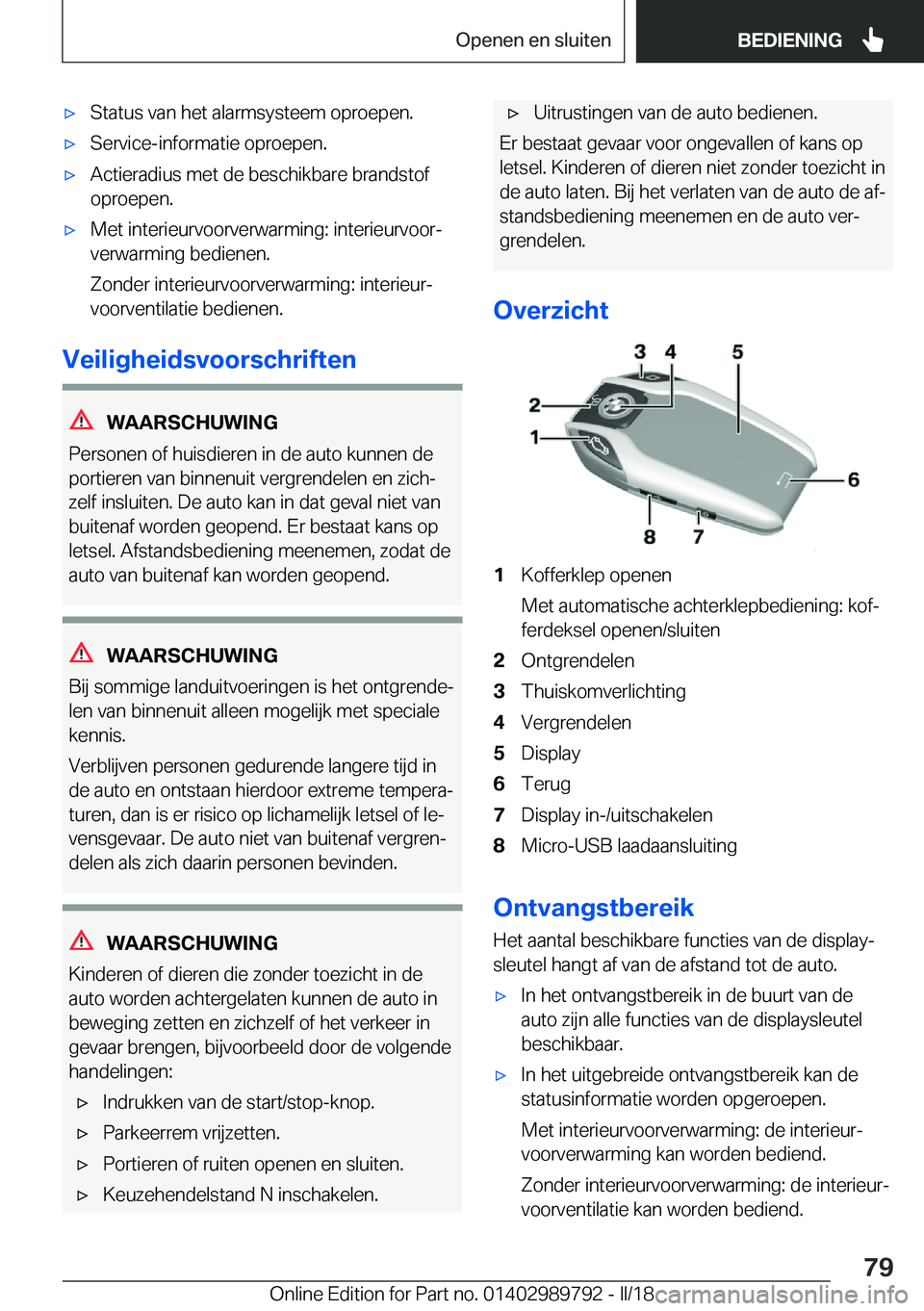 BMW M5 2018  Instructieboekjes (in Dutch) 'x�S�t�a�t�u�s� �v�a�n� �h�e�t� �a�l�a�r�m�s�y�s�t�e�e�m� �o�p�r�o�e�p�e�n�.'x�S�e�r�v�i�c�e�-�i�n�f�o�r�m�a�t�i�e� �o�p�r�o�e�p�e�n�.'x�A�c�t�i�e�r�a�d�i�u�s� �m�e�t� �d�e� �b�e�s�c�h�i�k
