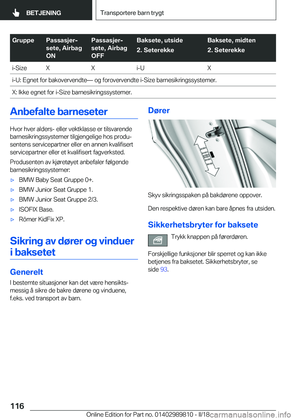 BMW M5 2018  InstruksjonsbØker (in Norwegian) �G�r�u�p�p�e�P�a�s�s�a�s�j�e�rj
�s�e�t�e�,��A�i�r�b�a�g
�O�N�P�a�s�s�a�s�j�e�rj
�s�e�t�e�,��A�i�r�b�a�g
�O�F�F�B�a�k�s�e�t�e�,��u�t�s�i�d�e
�2�.��S�e�t�e�r�e�k�k�e�B�a�k�s�e�t�e�,��m�i�d�t�e�n
