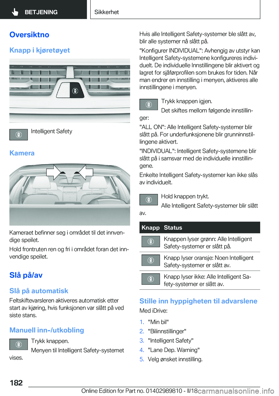 BMW M5 2018  InstruksjonsbØker (in Norwegian) �O�v�e�r�s�i�k�t�n�o
�K�n�a�p�p��i��k�j�
