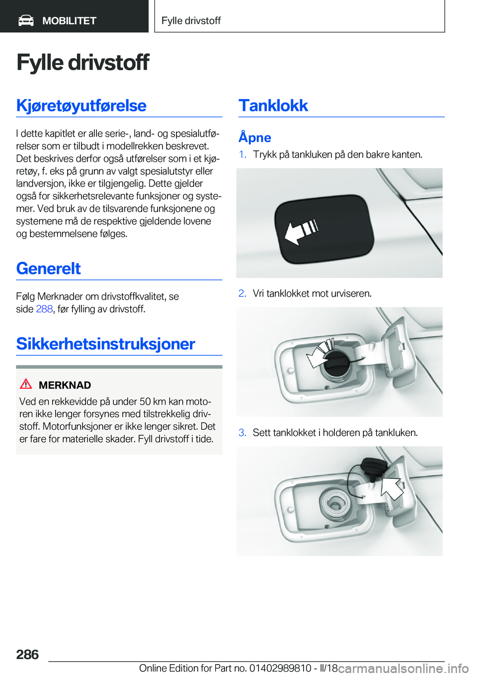 BMW M5 2018  InstruksjonsbØker (in Norwegian) �F�y�l�l�e��d�r�i�v�s�t�o�f�f�K�j�