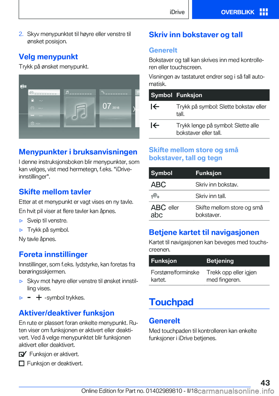 BMW M5 2018  InstruksjonsbØker (in Norwegian) �2�.�S�k�y�v� �m�e�n�y�p�u�n�k�t�e�t� �t�i�l� �h�
