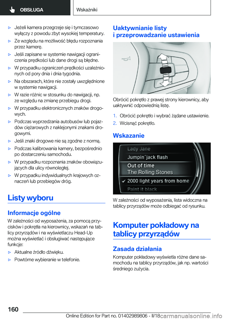 BMW M5 2018  Instrukcja obsługi (in Polish) 'x�J�e 9�e�l�i� �k�a�m�e�r�a� �p�r�z�e�g�r�z�e�j�e� �s�i�
