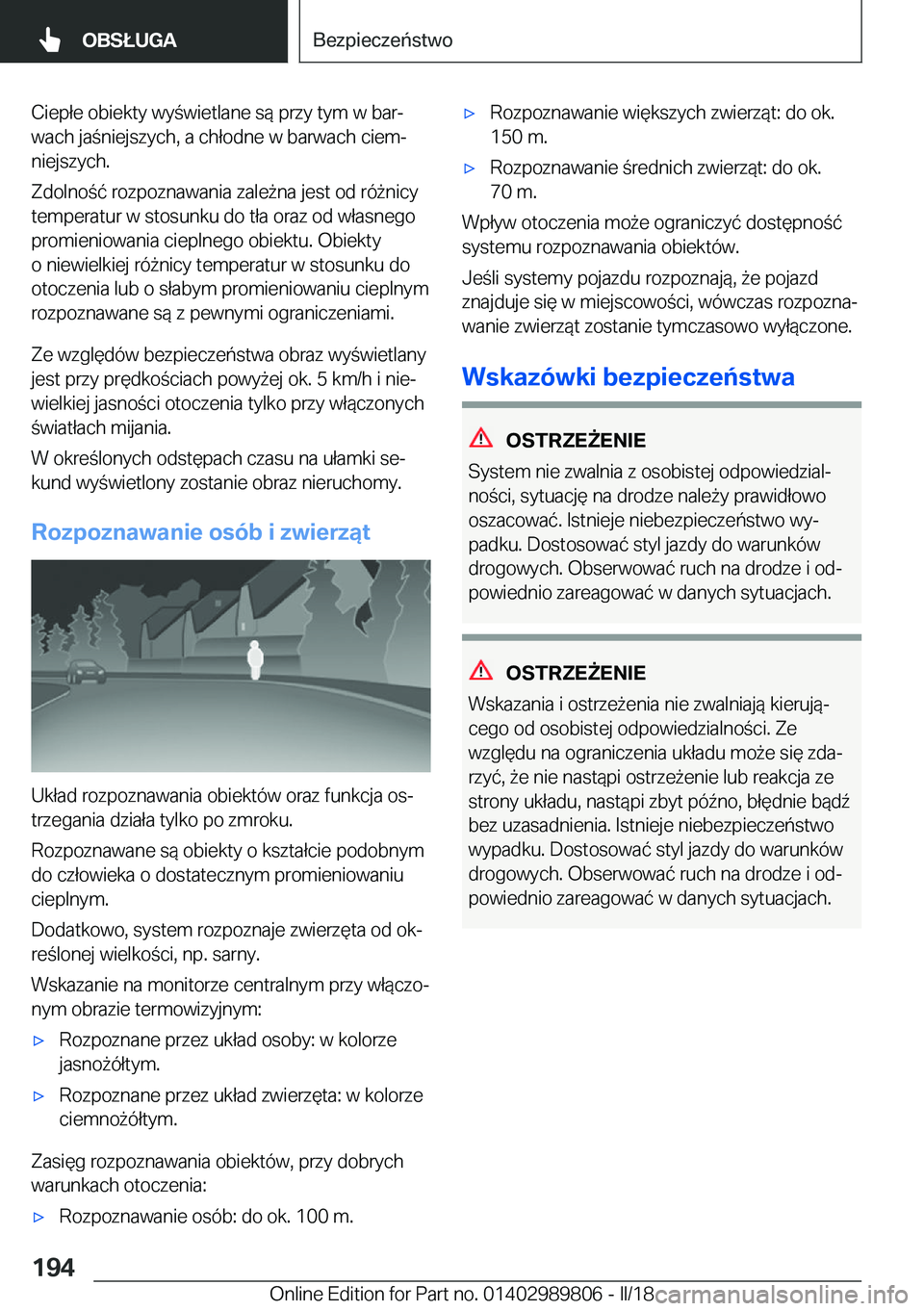 BMW M5 2018  Instrukcja obsługi (in Polish) �C�i�e�p�ł�e� �o�b�i�e�k�t�y� �w�y �w�i�e�t�l�a�n�e� �s�