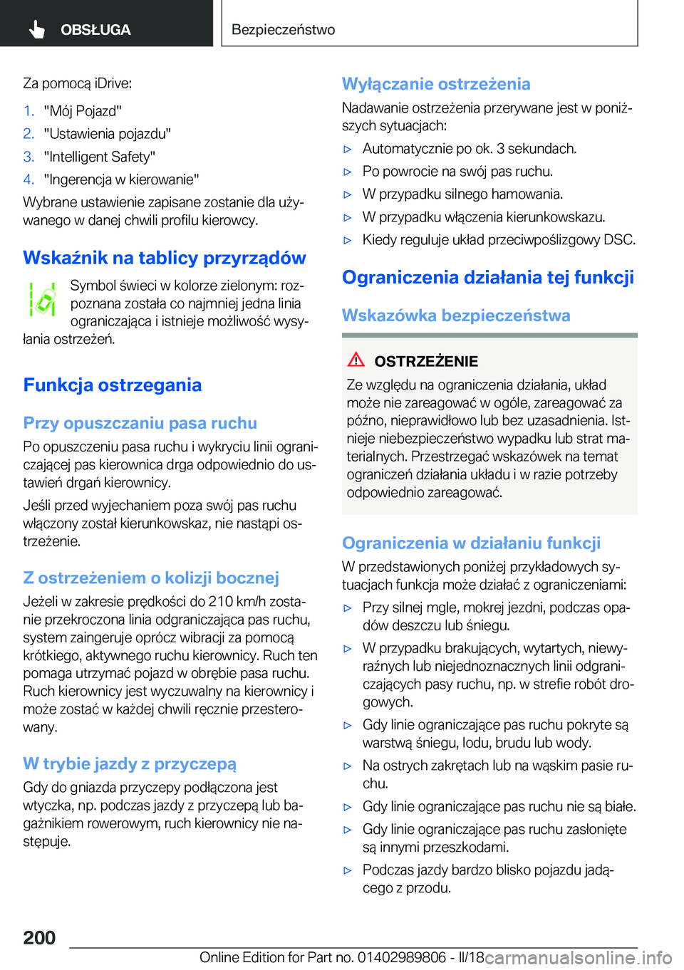 BMW M5 2018  Instrukcja obsługi (in Polish) �Z�a� �p�o�m�o�c�