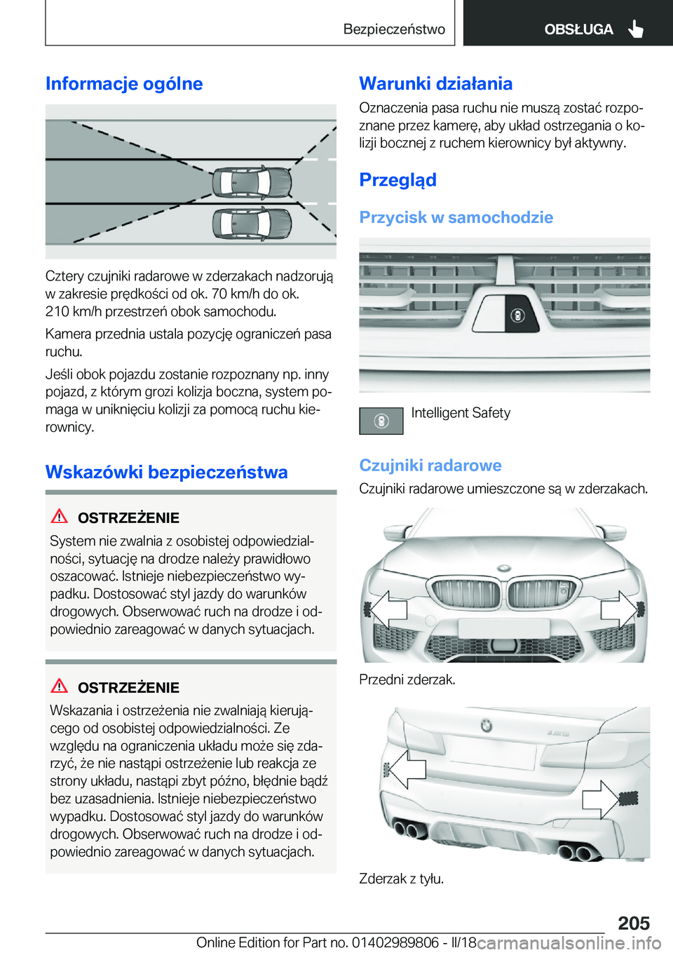 BMW M5 2018  Instrukcja obsługi (in Polish) �I�n�f�o�r�m�a�c�j�e��o�g�