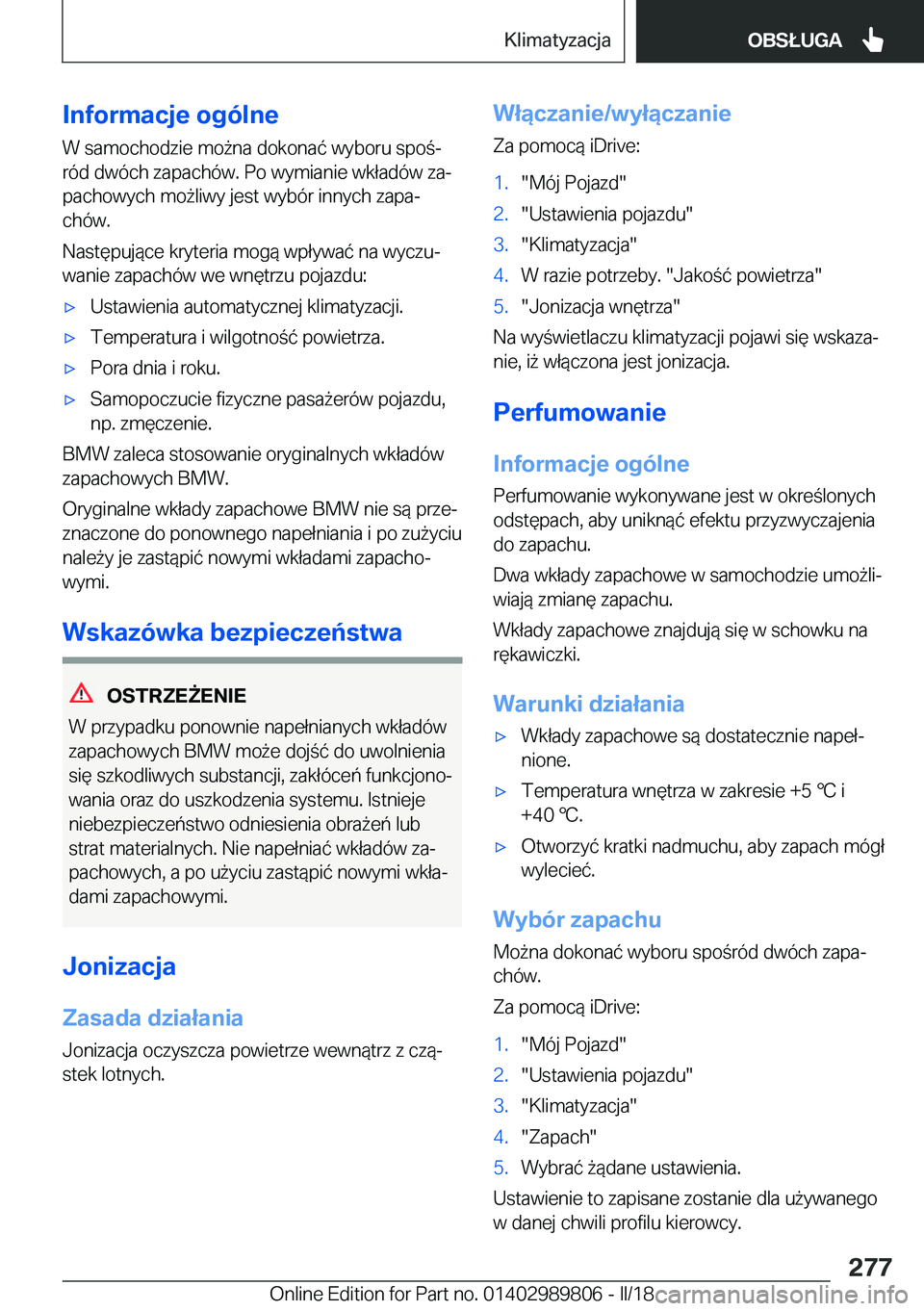 BMW M5 2018  Instrukcja obsługi (in Polish) �I�n�f�o�r�m�a�c�j�e��o�g�