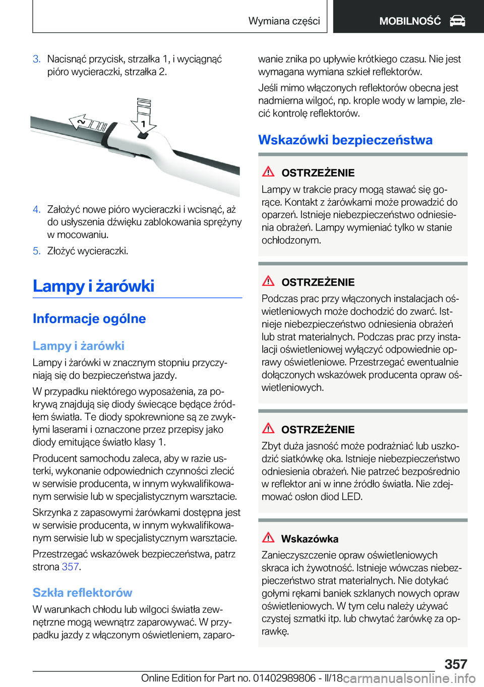 BMW M5 2018  Instrukcja obsługi (in Polish) �3�.�N�a�c�i�s�n�