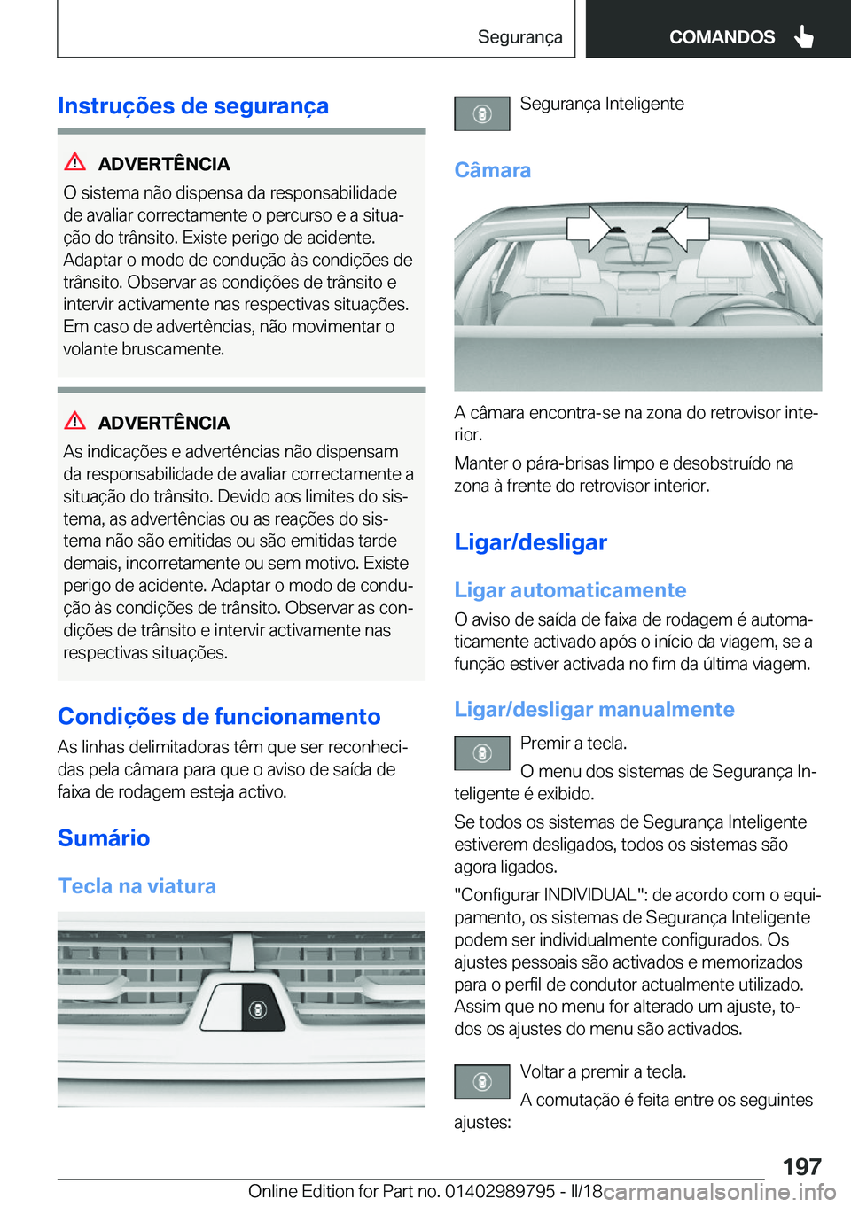 BMW M5 2018  Manual do condutor (in Portuguese) �I�n�s�t�r�u�