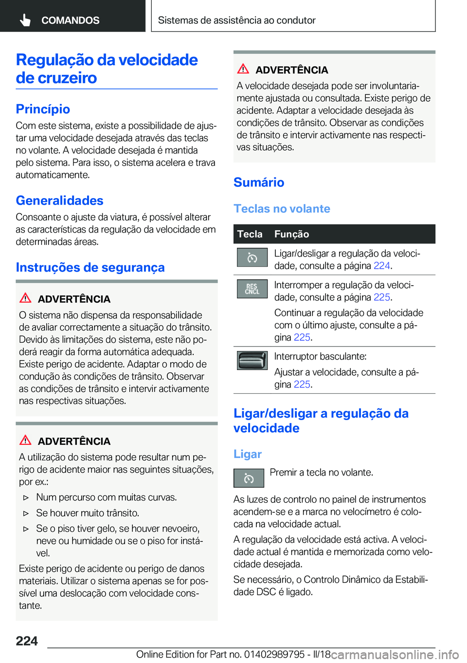 BMW M5 2018  Manual do condutor (in Portuguese) �R�e�g�u�l�a�