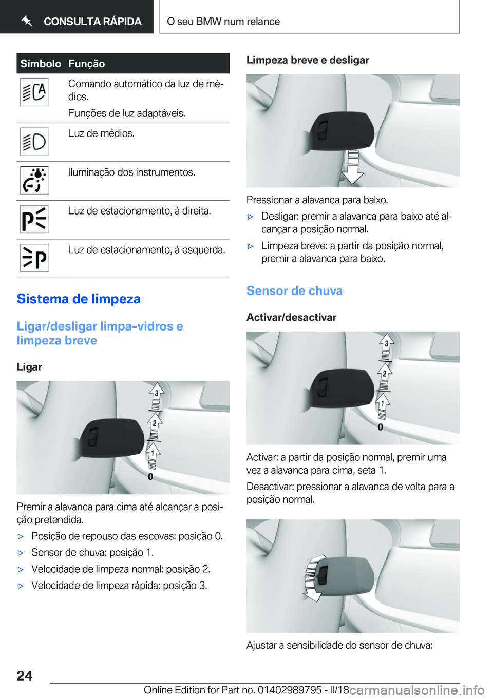 BMW M5 2018  Manual do condutor (in Portuguese) �S�