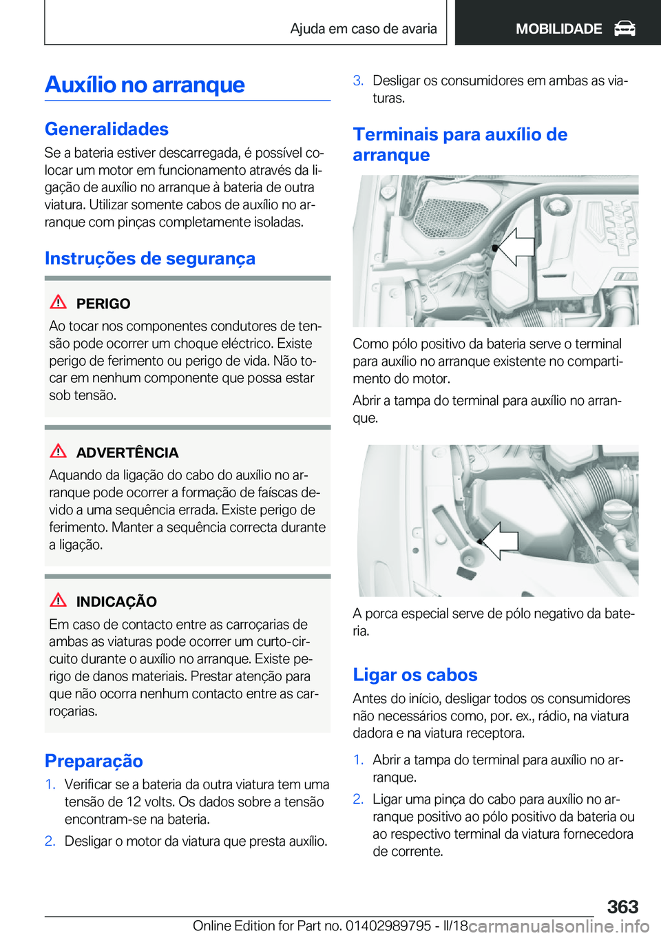 BMW M5 2018  Manual do condutor (in Portuguese) �A�u�x�