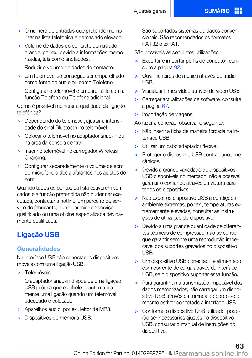 BMW M5 2018  Manual do condutor (in Portuguese) 'x�O� �n�