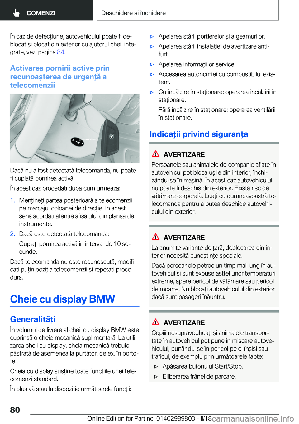 BMW M5 2018  Ghiduri De Utilizare (in Romanian) �