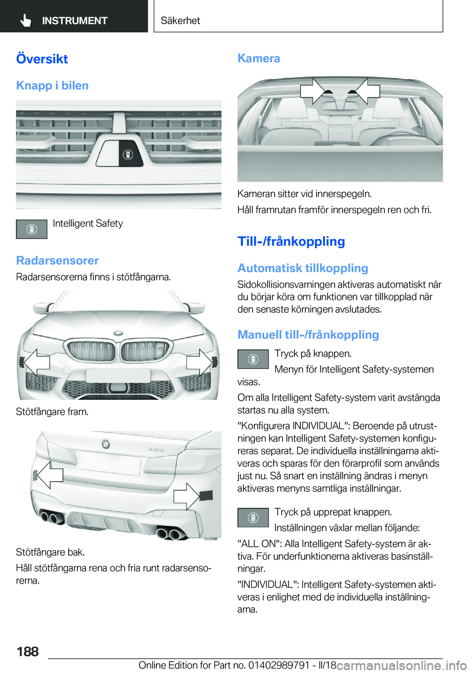 BMW M5 2018  InstruktionsbÖcker (in Swedish) �