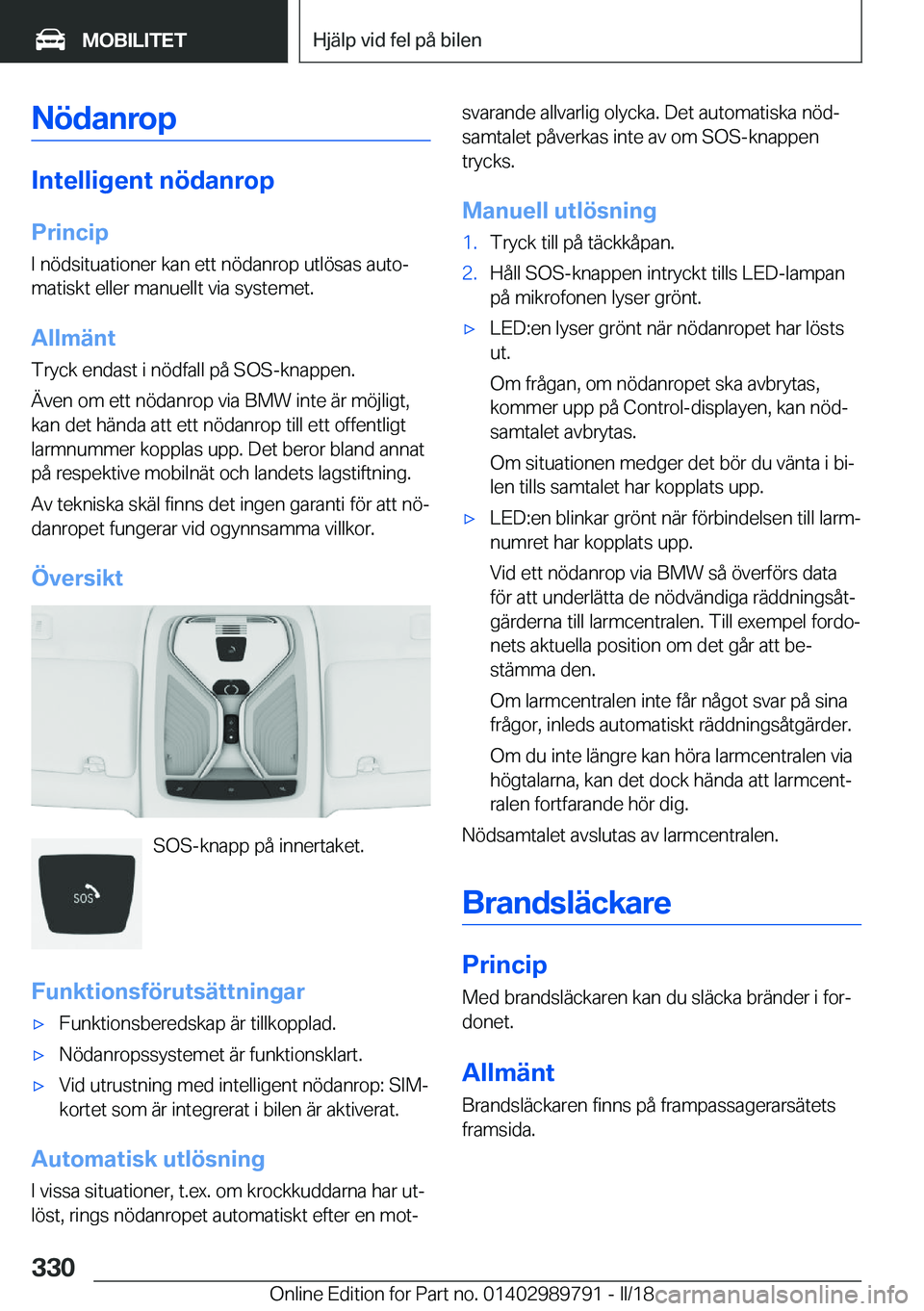 BMW M5 2018  InstruktionsbÖcker (in Swedish) �N�