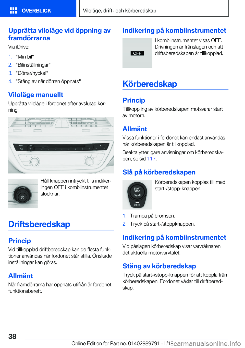 BMW M5 2018  InstruktionsbÖcker (in Swedish) �U�p�p�r�ä�t�t�a��v�i�l�o�l�ä�g�e��v�i�d��