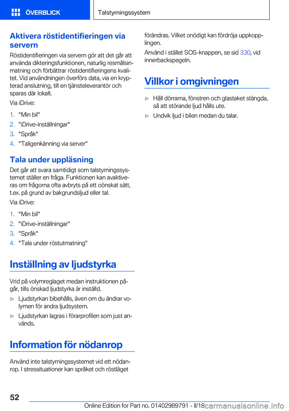 BMW M5 2018  InstruktionsbÖcker (in Swedish) �A�k�t�i�v�e�r�a��r�