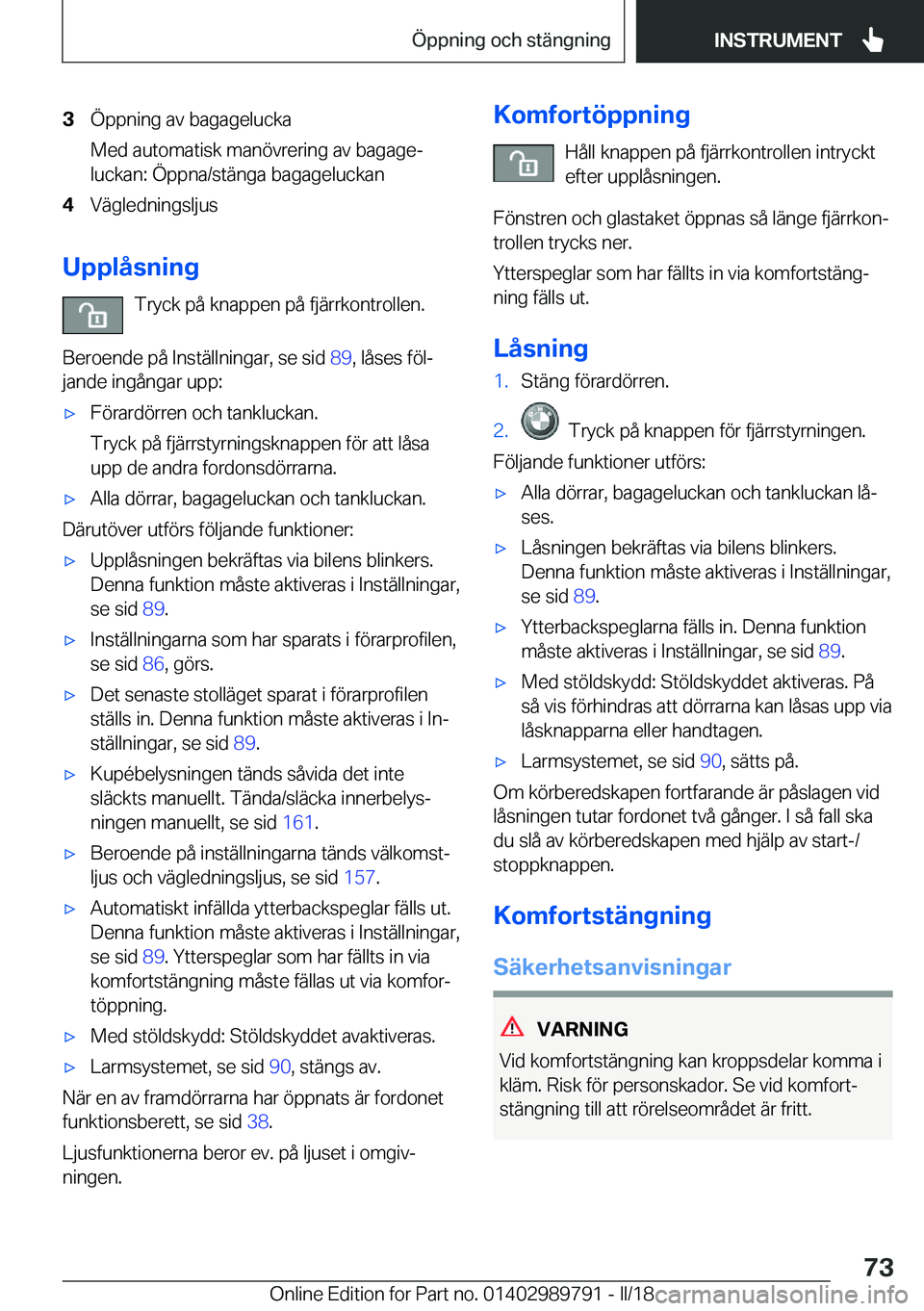 BMW M5 2018  InstruktionsbÖcker (in Swedish) �3�
