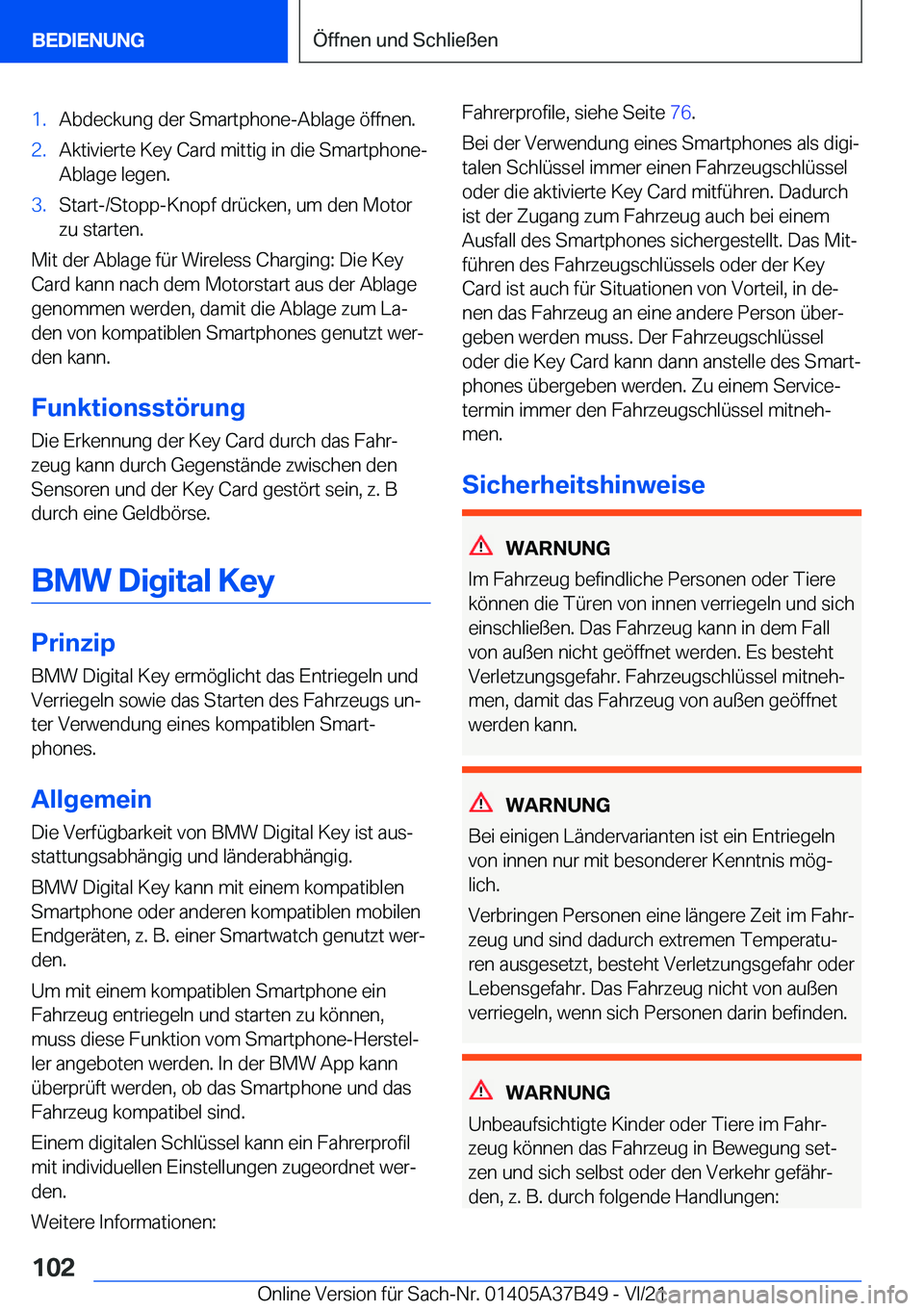 BMW M8 2022  Betriebsanleitungen (in German) �1�.�A�b�d�e�c�k�u�n�g��d�e�r��S�m�a�r�t�p�h�o�n�e�-�A�b�l�a�g�e��