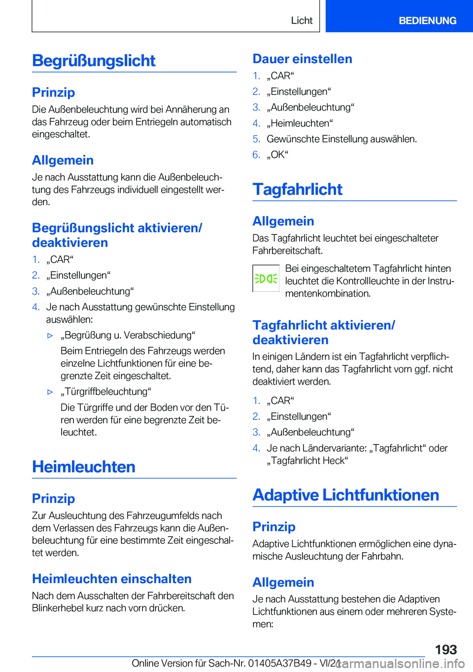 BMW M8 2022  Betriebsanleitungen (in German) �B�e�g�r�