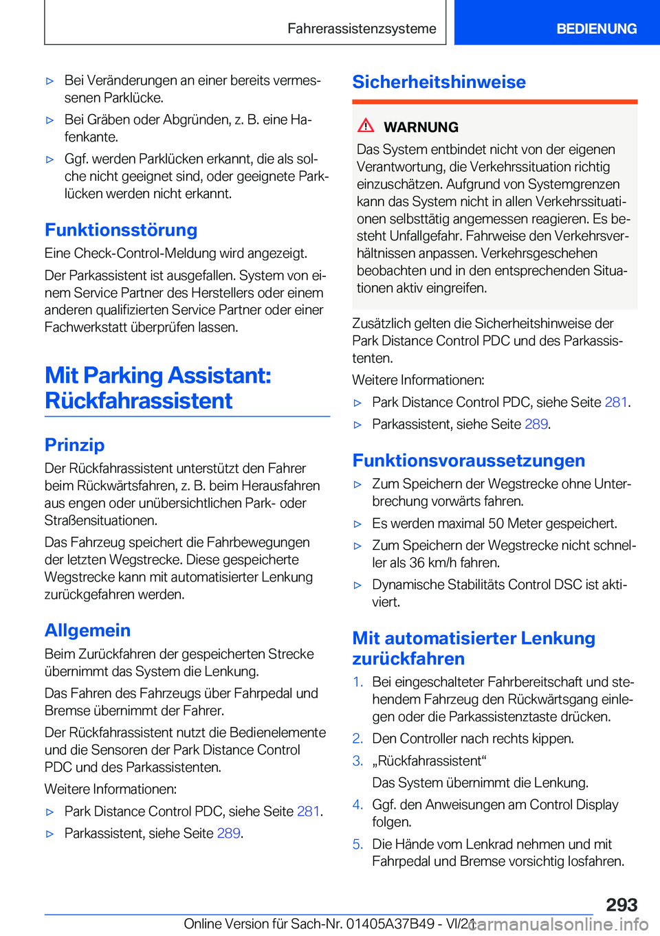 BMW M8 2022  Betriebsanleitungen (in German) 'x�B�e�i��V�e�r�