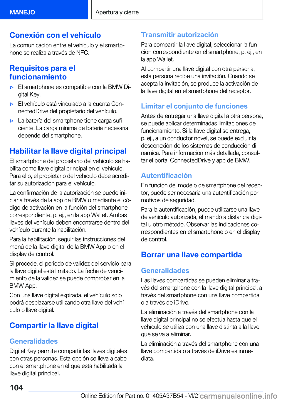 BMW M8 2022  Manuales de Empleo (in Spanish) �C�o�n�e�x�i�