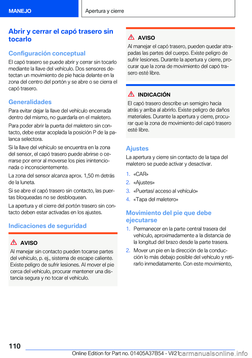 BMW M8 2022  Manuales de Empleo (in Spanish) �A�b�r�i�r��y��c�e�r�r�a�r��e�l��c�a�p�