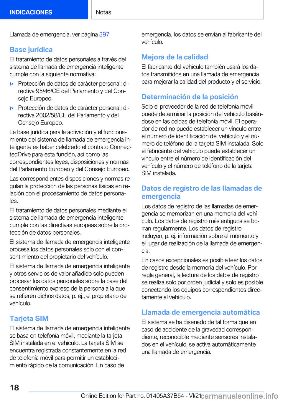 BMW M8 2022  Manuales de Empleo (in Spanish) �L�l�a�m�a�d�a��d�e��e�m�e�r�g�e�n�c�i�a�,��v�e�r��p�