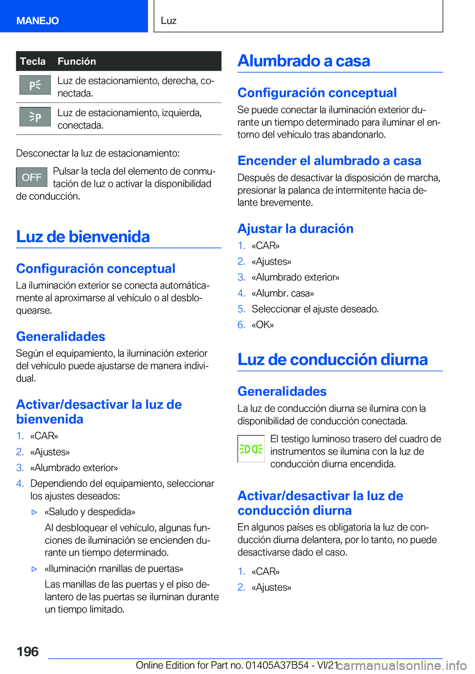 BMW M8 2022  Manuales de Empleo (in Spanish) �T�e�c�l�a�F�u�n�c�i�