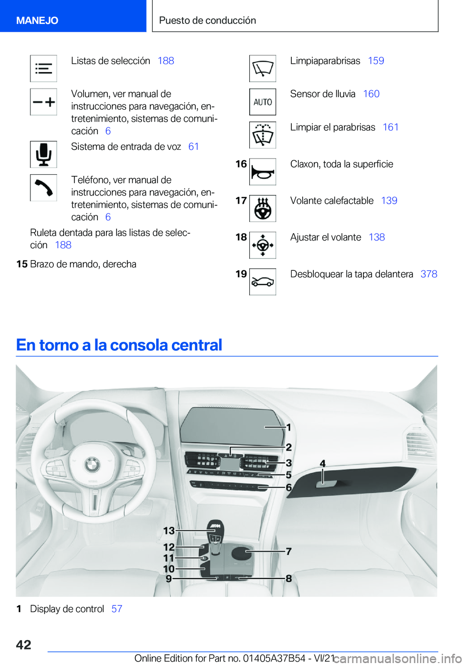 BMW M8 2022  Manuales de Empleo (in Spanish) �L�i�s�t�a�s��d�e��s�e�l�e�c�c�i�